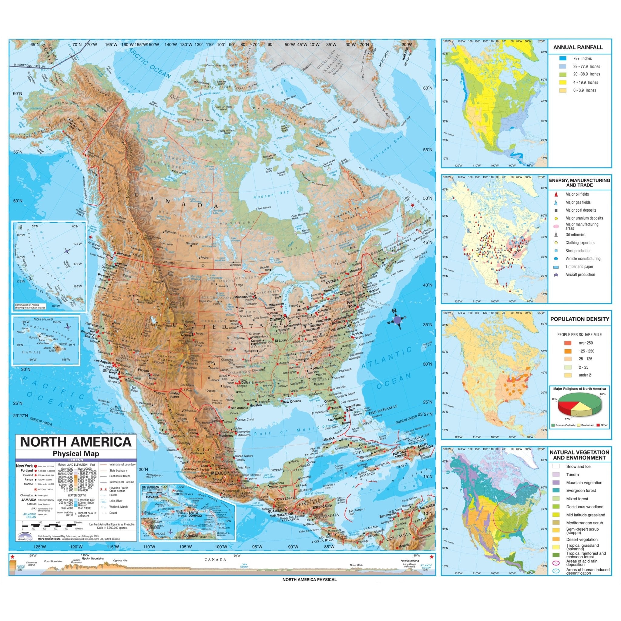 North America Advanced Physical Wall Map Shop Classroom Maps North America Advanced Physical Wall Map 325498