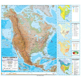 North America Advanced Physical Wall Map - KA-NAM-ADV-PHY-46X42-PAPER - Ultimate Globes