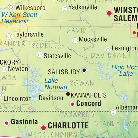 North Carolina Intermediate Thematic State Wall Map - Ultimate Globes - POD - KA - S - NC - INTER - PAPER - Ultimate Globes