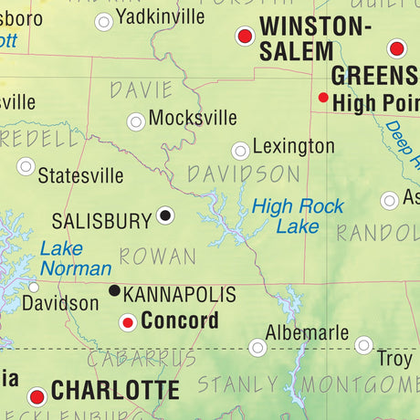 North Carolina Primary Thematic State Wall Map - Ultimate Globes - POD - KA - S - NC - PRMRY - PAPER - Ultimate Globes