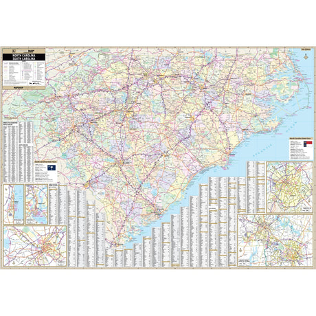 North & South Carolina Regional Wall Map - Ultimate Globes - POD - KA - R - NC - SC - PAPER - Ultimate Globes