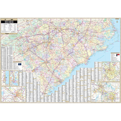 North & South Carolina Regional Wall Map - KA-R-NC-SC-PAPER - Ultimate Globes
