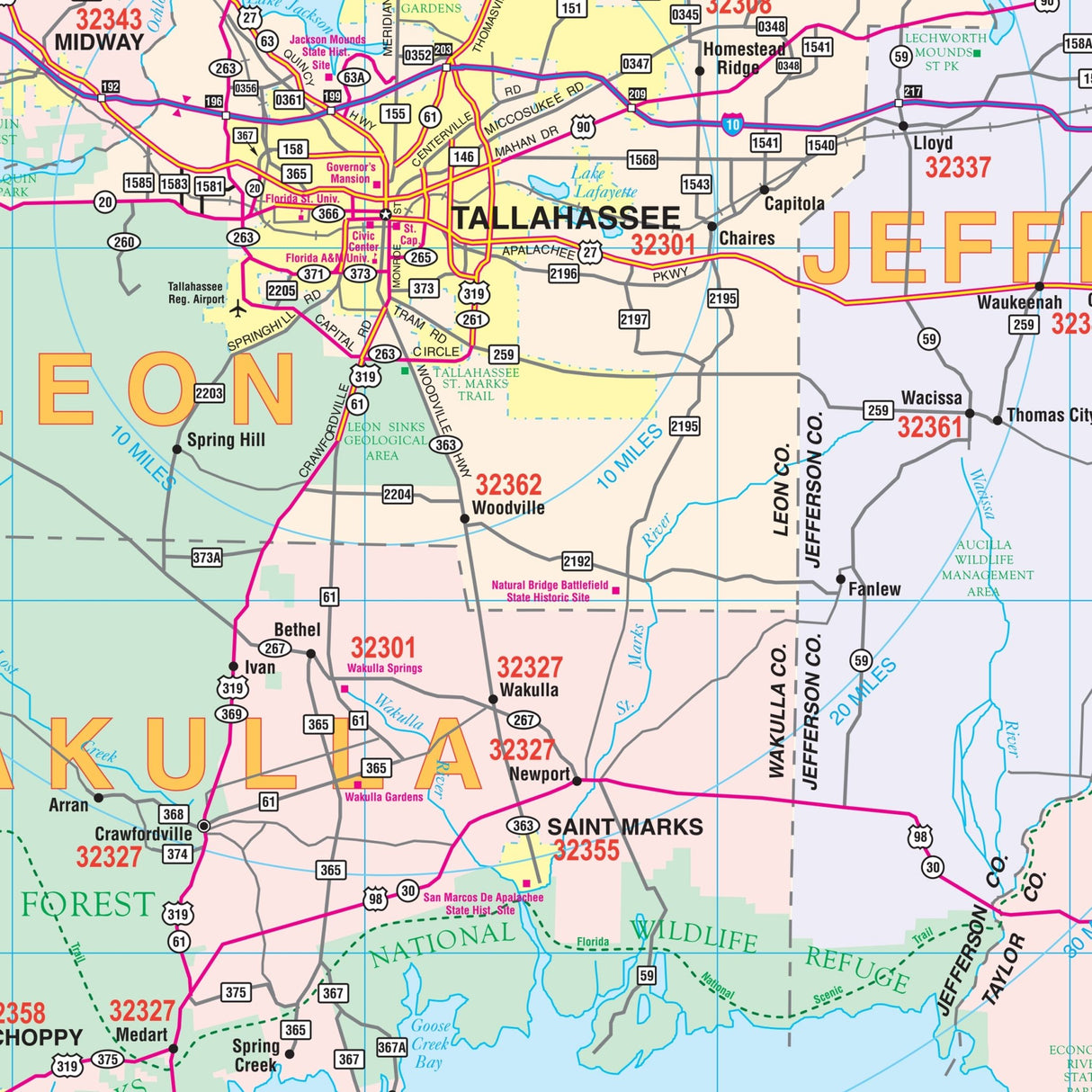 Northwest Florida Regional Wall Map - KA-R-FL-NORTHWEST-PAPER - Ultimate Globes