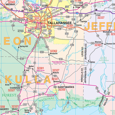 Northwest Florida Regional Wall Map - Ultimate Globes - POD - KA - R - FL - NORTHWEST - PAPER - Ultimate Globes