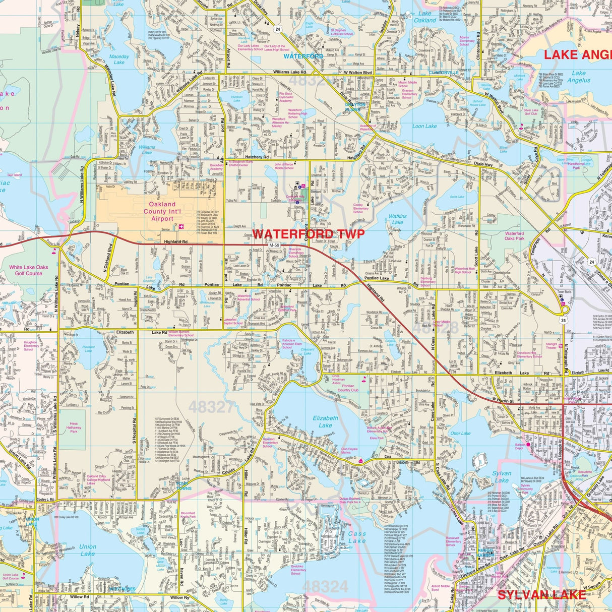 Oakland County, MI Wall Map - KA-C-MI-OAKLAND-PAPER - Ultimate Globes