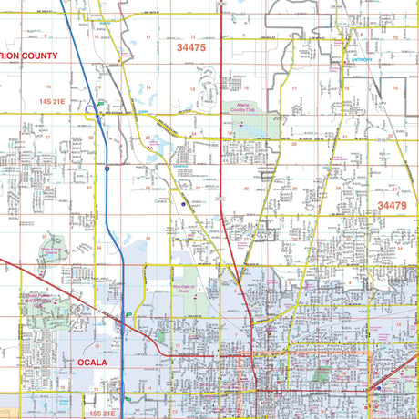 Ocala & Marion County, FL Wall Map - Ultimate Globes - POD - KA - C - FL - OCALA - LAMINATED - Ultimate Globes