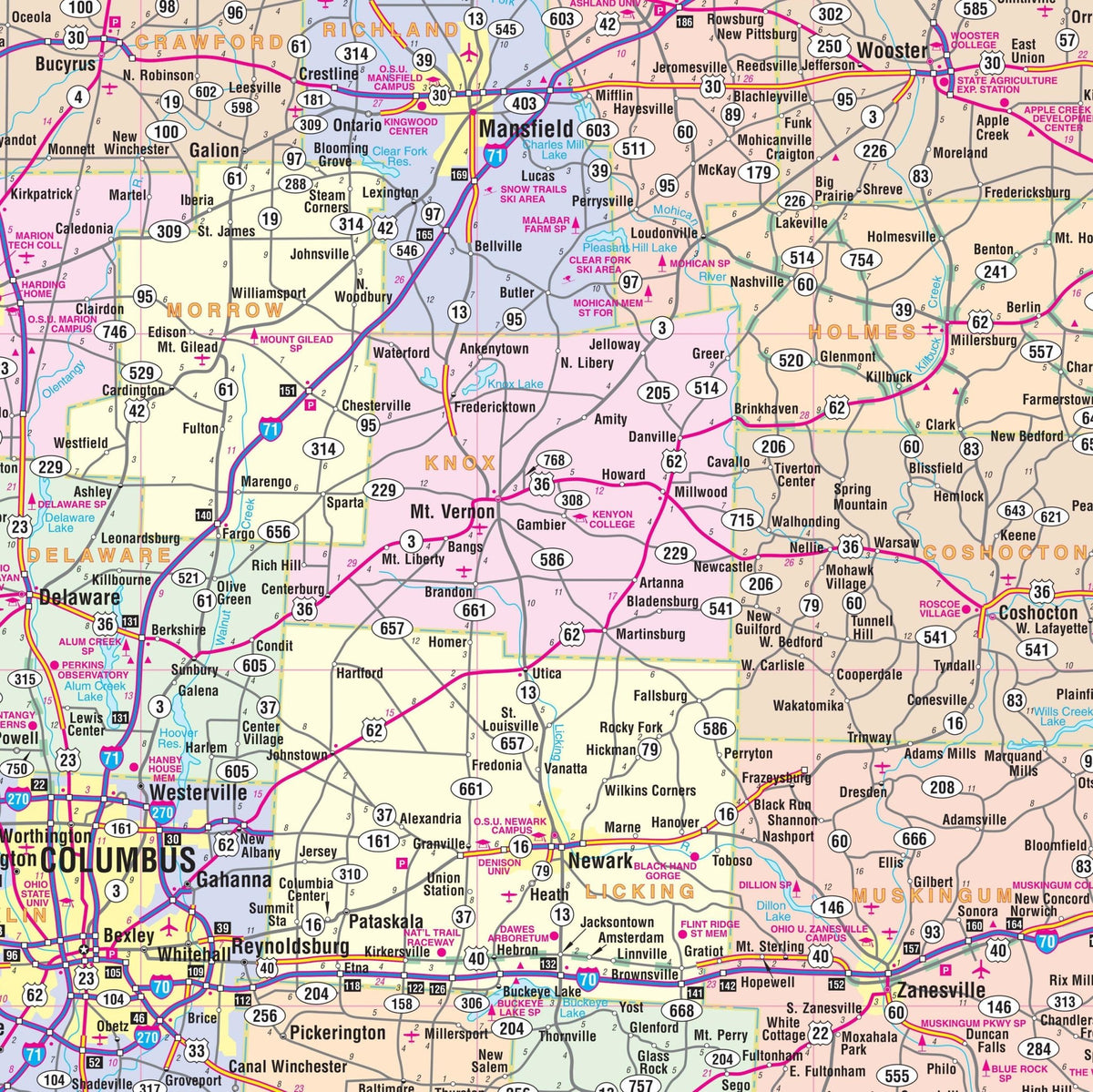 Ohio State Wall Maps | Office & Classroom | Ultimate Globes