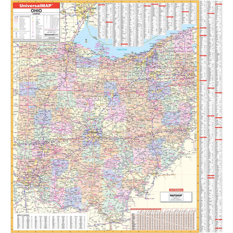Ohio State Wall Map - KA-S-OH-WALL-PAPER - Ultimate Globes