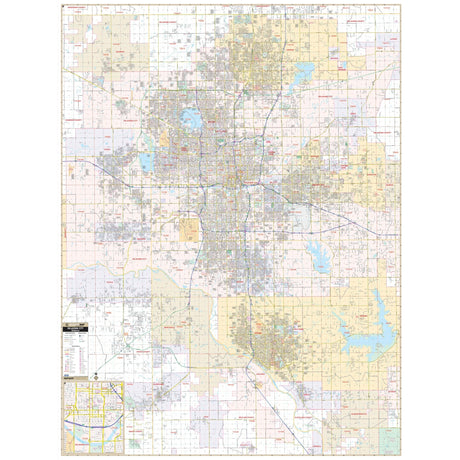 Oklahoma City, OK Wall Map - KA-C-OK-OKLAHOMACITY-PAPER - Ultimate Globes