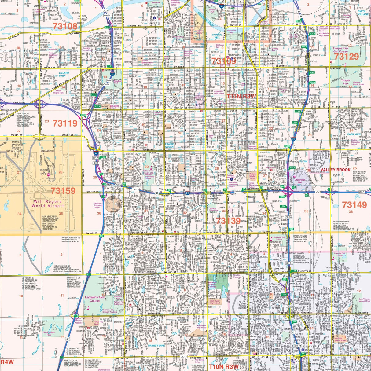 Oklahoma City, OK Wall Map - KA-C-OK-OKLAHOMACITY-PAPER - Ultimate Globes