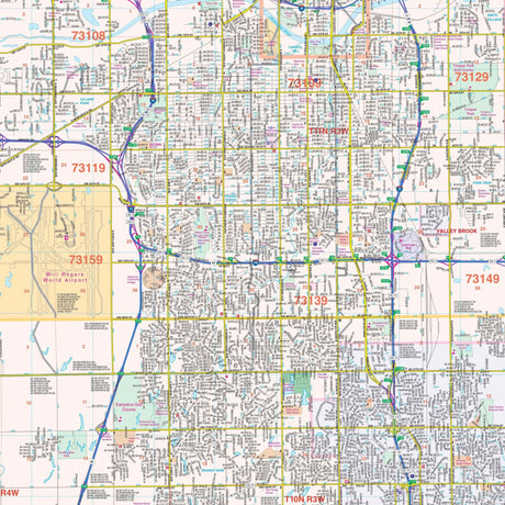 Oklahoma City, OK Wall Map - Ultimate Globes - POD - KA - C - OK - OKLAHOMACITY - PAPER - Ultimate Globes