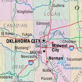 Oklahoma Intermediate Thematic State Wall Map - Ultimate Globes - POD - KA - S - OK - INTER - PAPER - Ultimate Globes