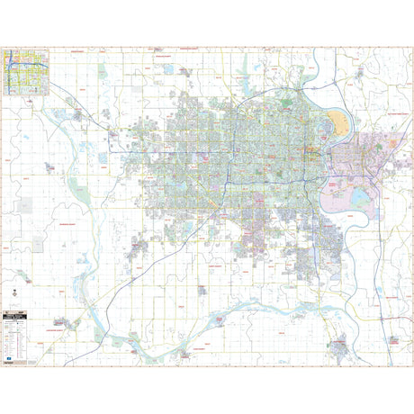 Omaha, NE & Council Bluffs, IA Wall Map - KA-C-NE-OMAHA-PAPER - Ultimate Globes