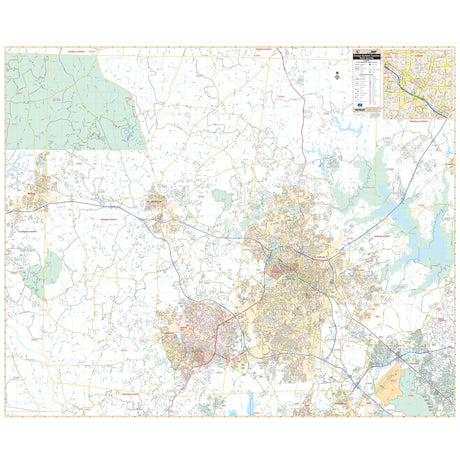 Orange & Durham Counties, NC Wall Map - Ultimate Globes - POD - KA - C - NC - DURHAM - PAPER - Ultimate Globes