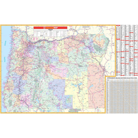 Map Oregon Overhead Oregon State Wall Maps | Office & Classroom | Ultimate Globes