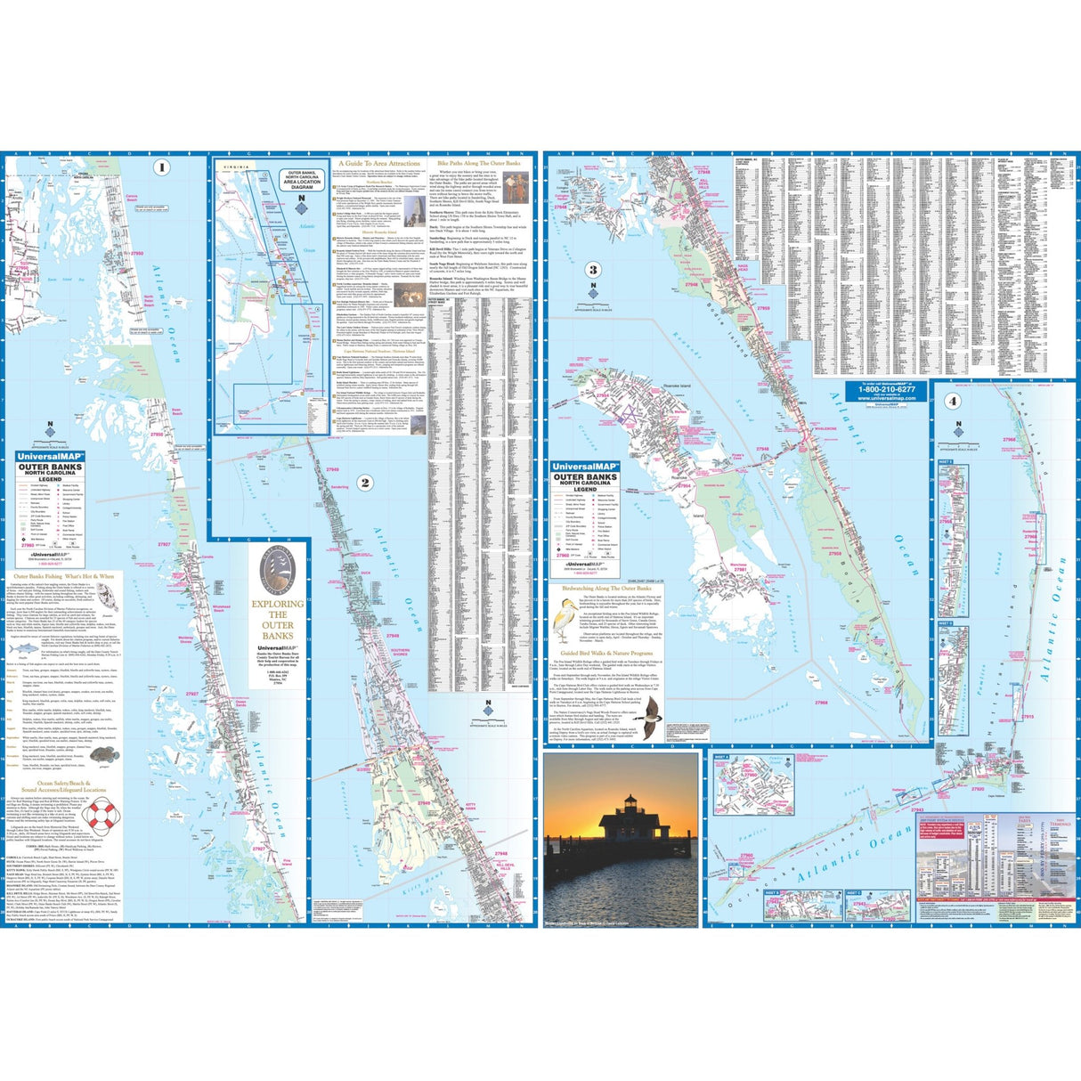 Outer Banks, NC Wall Map - Ultimate Globes - POD - KA - C - NC - OUTERBANKS - PAPER - Ultimate Globes