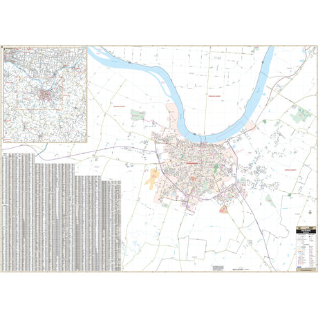 Owensboro, KY Wall Map - Ultimate Globes - POD - KA - C - KY - OWENSBORO - PAPER - Ultimate Globes