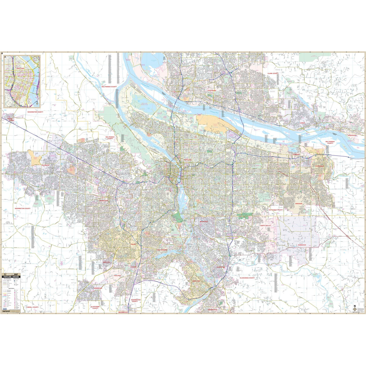 Large Detailed Map Of Portland 1920x1920