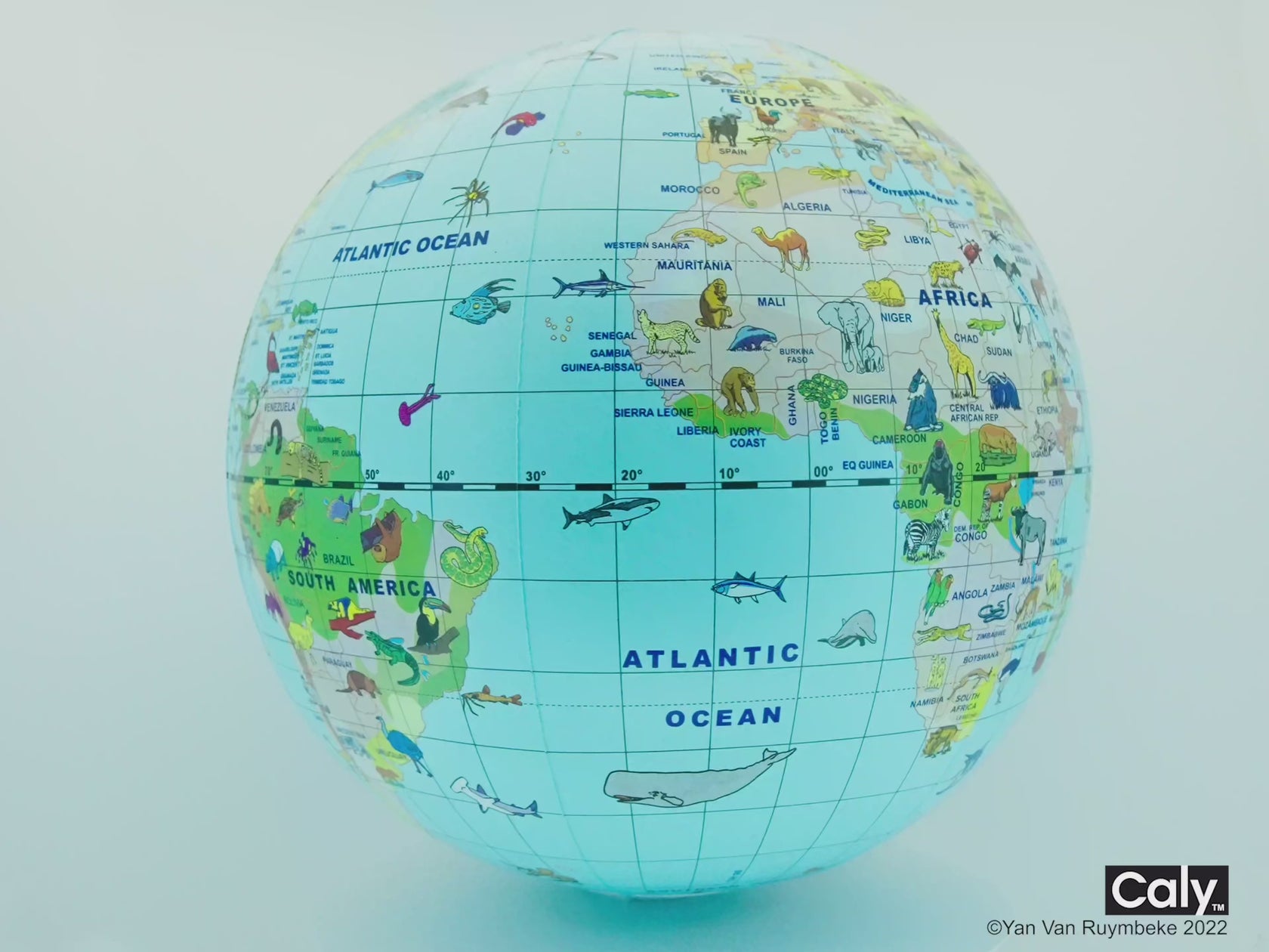 World Animals 20-inch Inflatable Globe
