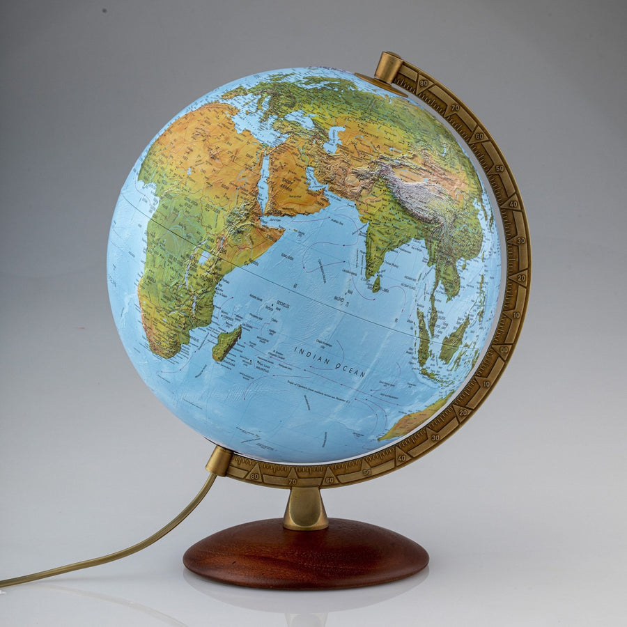 Primus Raised Relief Globe - 12-inch Illuminated Desktop World Globe ...