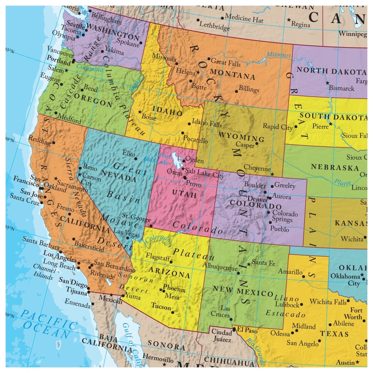 Detailed Printable USA Map for Education and Geography Reference Detailed Printable USA Map for Education and Geography Reference
