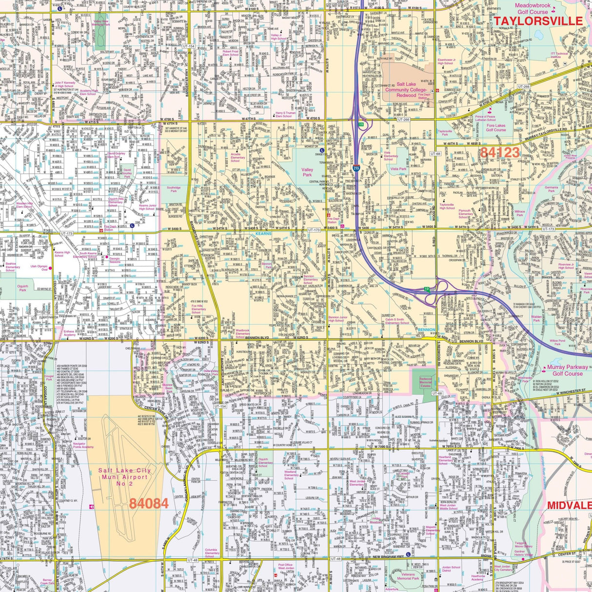 Salt Lake City, UT Wall Map - Ultimate Globes - POD - KA - C - UT - SALTLAKECITY - PAPER - Ultimate Globes