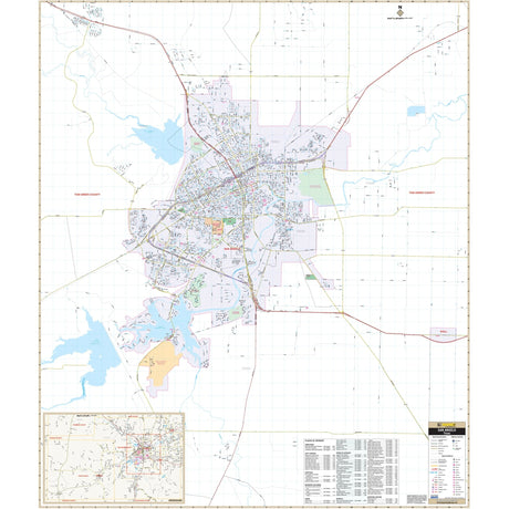 San Angelo, TX Wall Map - Ultimate Globes - POD - KA - C - TX - SANANGELO - PAPER - Ultimate Globes