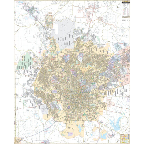 San Antonio, TX Metro Wall Map - KA-C-TX-SANANTONIOMETRO-LAMINATED - Ultimate Globes