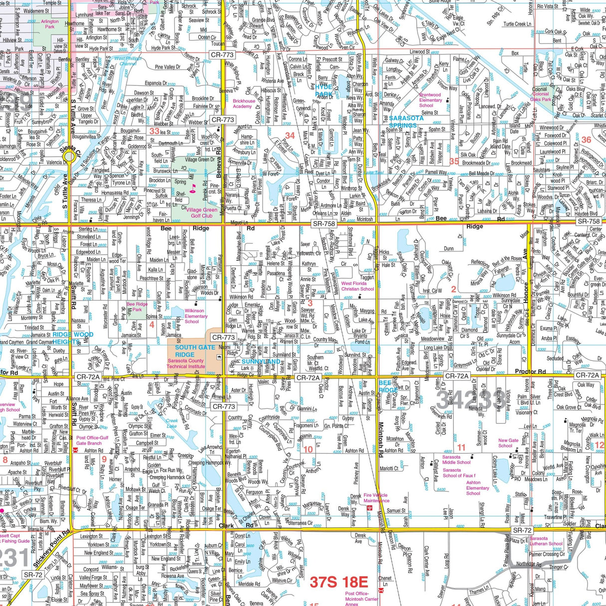Sarasota County, FL Wall Map - KA-C-FL-SARASOTA-PAPER - Ultimate Globes