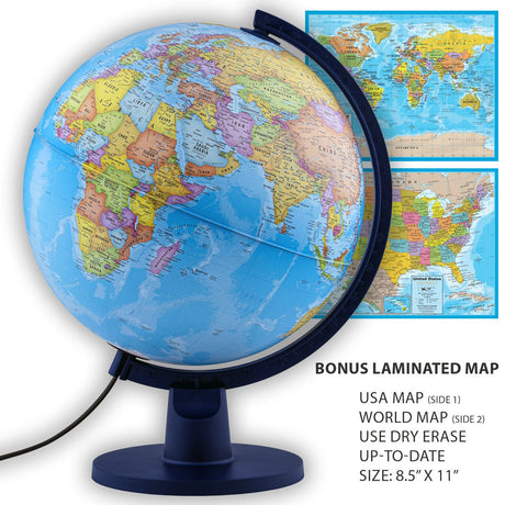 Scout Globe + Bonus USA & World Map - WP21201 - Ultimate Globes