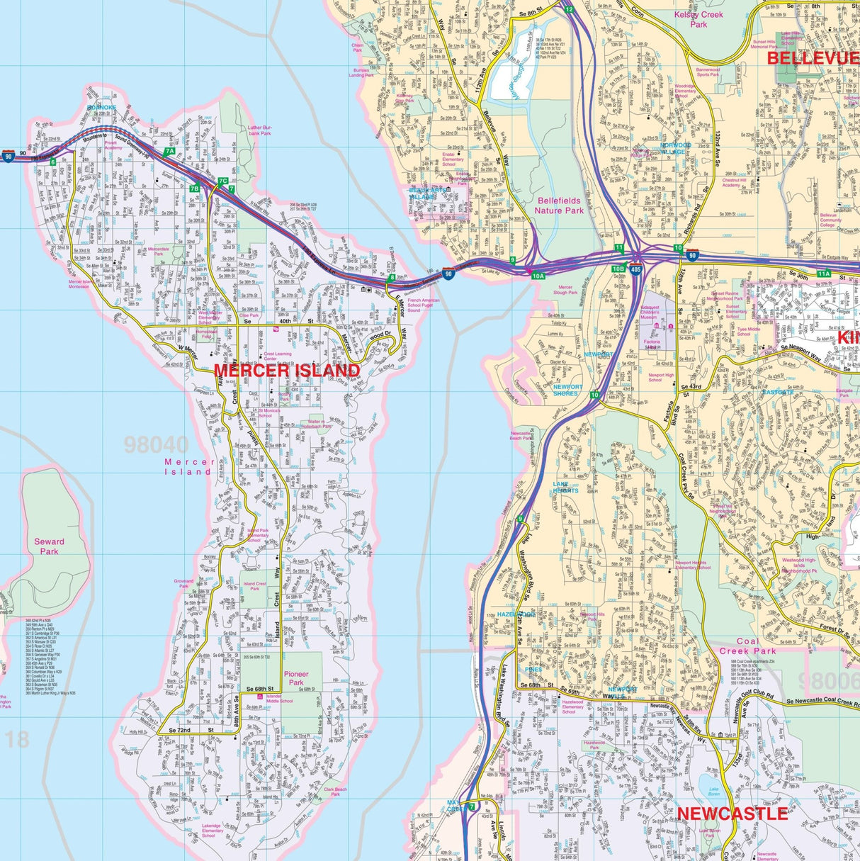 Seattle, WA Wall Map - KA-C-WA-SEATTLE-PAPER - Ultimate Globes