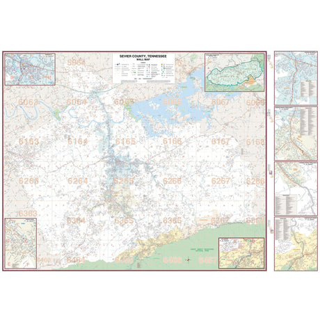 Sevier County, TN Wall Map - Ultimate Globes - POD - KA - C - TN - SEVIER - PAPER - Ultimate Globes