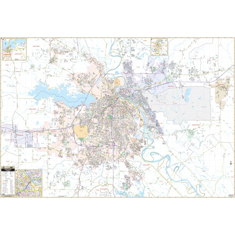 Shreveport & Bossier City, LA Wall Map - Ultimate Globes - POD - KA - C - LA - SHREVEPORT - PAPER - Ultimate Globes