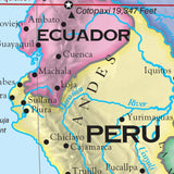 South America Primary Wall Map - KA-SAM-PRMRY-42X53-PAPER - Ultimate Globes