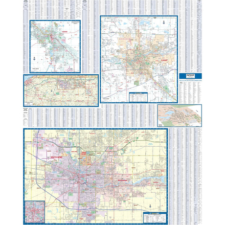 South Bend, Elkhart & Goshen, IN Wall Map - Ultimate Globes - POD - KA - C - IN - SOUTHBEND - PAPER - Ultimate Globes