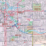 South Bend, Elkhart & Goshen, IN Wall Map - Ultimate Globes - POD - KA - C - IN - SOUTHBEND - PAPER - Ultimate Globes