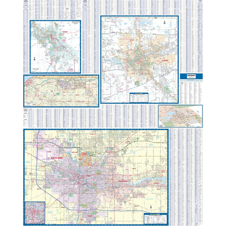 South Bend, Elkhart & Goshen, IN Wall Map - KA-C-IN-SOUTHBEND-PAPER - Ultimate Globes