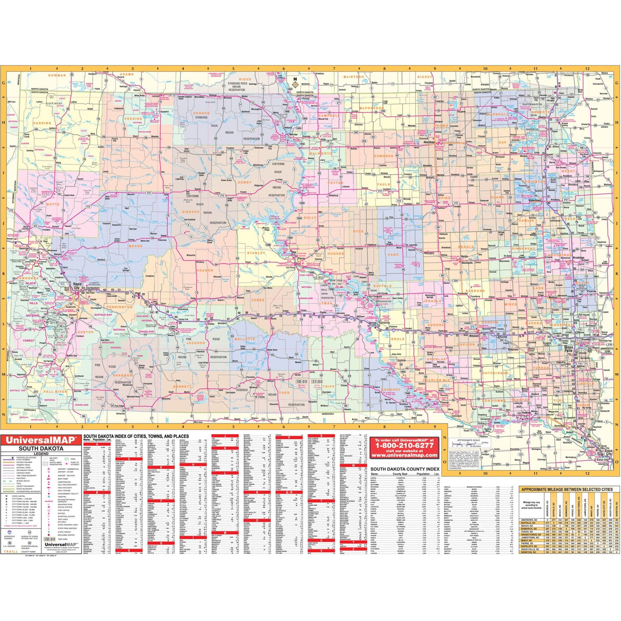 South Dakota State Wall Map - KA-S-SD-WALL-PAPER - Ultimate Globes