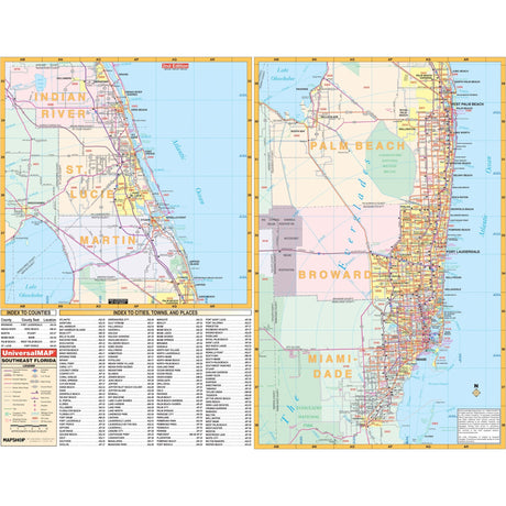 Southeast Florida Regional Wall Map - Ultimate Globes - POD - KA - R - FL - SOUTHEAST - PAPER - Ultimate Globes