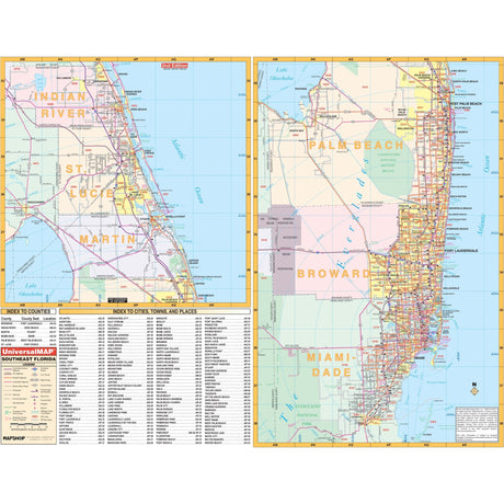 Southeast Florida Regional Wall Map - KA-R-FL-SOUTHEAST-PAPER - Ultimate Globes