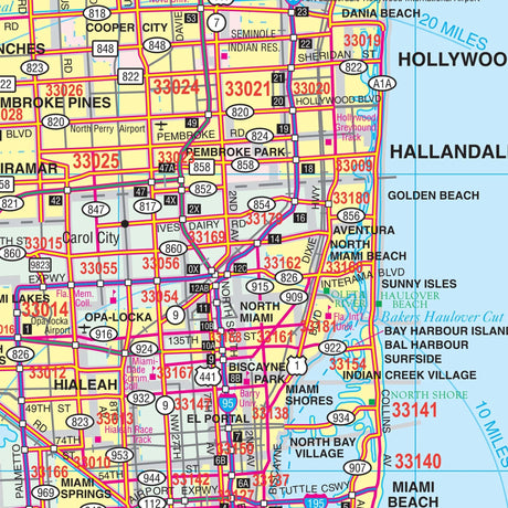 Southeast Florida Regional Wall Map - Ultimate Globes - POD - KA - R - FL - SOUTHEAST - PAPER - Ultimate Globes