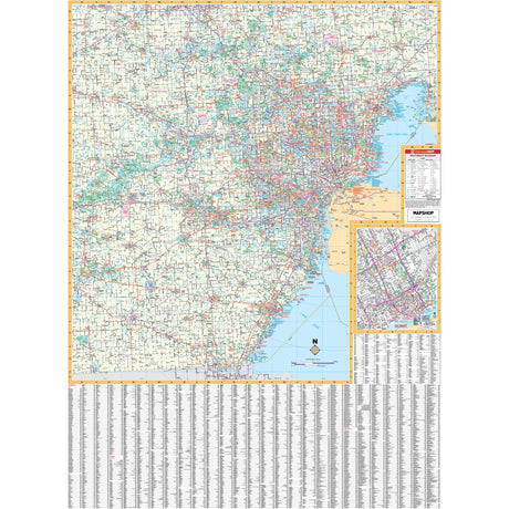 Southeast Michigan Regional Wall Map - KA-R-MI-SOUTHEAST-PAPER - Ultimate Globes
