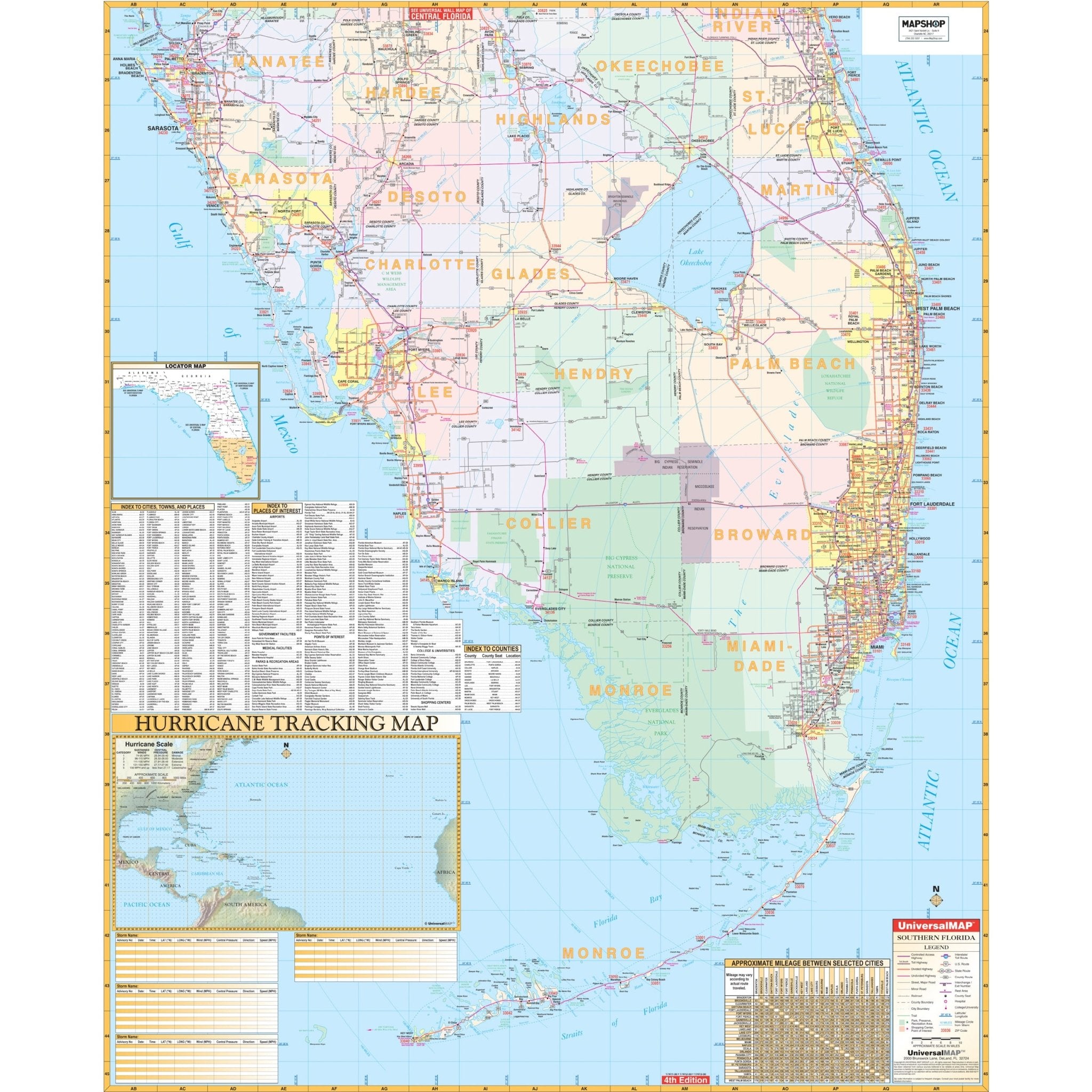Map Of South Florida Coast Southern Florida Regional Wall Map 997553 