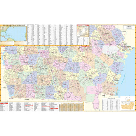 Southern Georgia Regional Wall Map - Ultimate Globes - POD - KA - R - GA - SOUTHERN - PAPER - Ultimate Globes