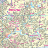 Springfield, MA Wall Map - KA-C-MA-SPRINGFIELD-PAPER - Ultimate Globes