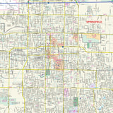 Springfield, MO Wall Map - KA-C-MO-SPRINGFIELD-PAPER - Ultimate Globes