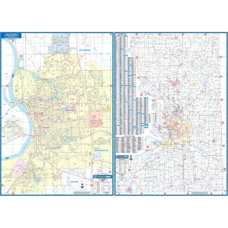 St Joseph, MO Wall Map - Ultimate Globes - POD - KA - C - MO - STJOSEPH - PAPER - Ultimate Globes