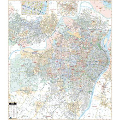 St Louis, MO Wall Map - Ultimate Globes - POD - KA - C - MO - STLOUIS - PAPER - Ultimate Globes