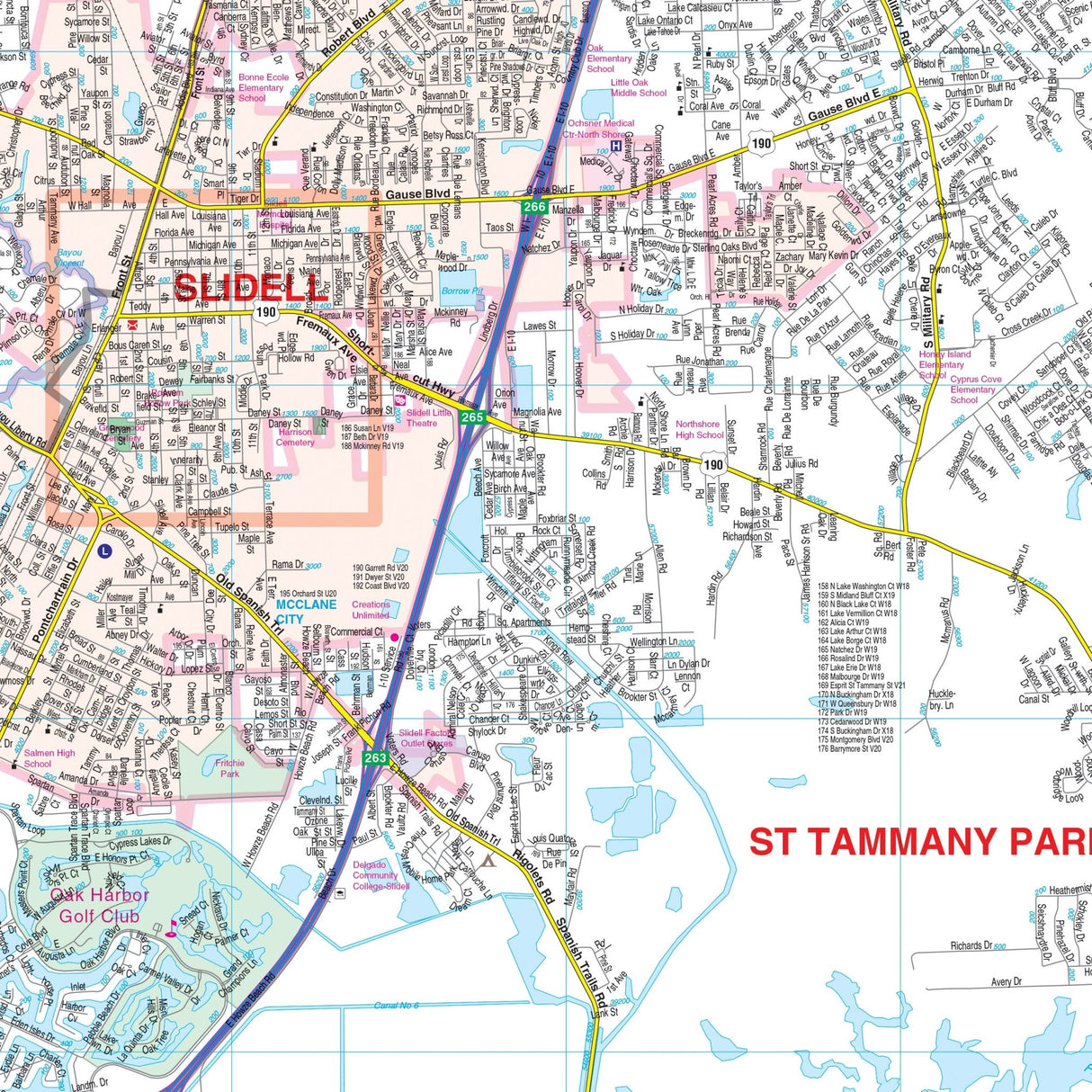 St Tammany Parish, LA Wall Map - Ultimate Globes - POD - KA - C - LA - STTAMMANY - PAPER - Ultimate Globes