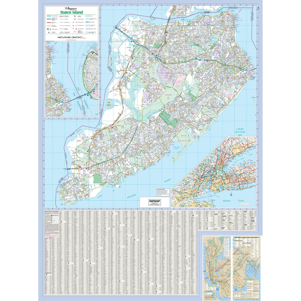 Staten Island, NY Wall Map - KA-C-NY-STATENISLAND-PAPER - Ultimate Globes
